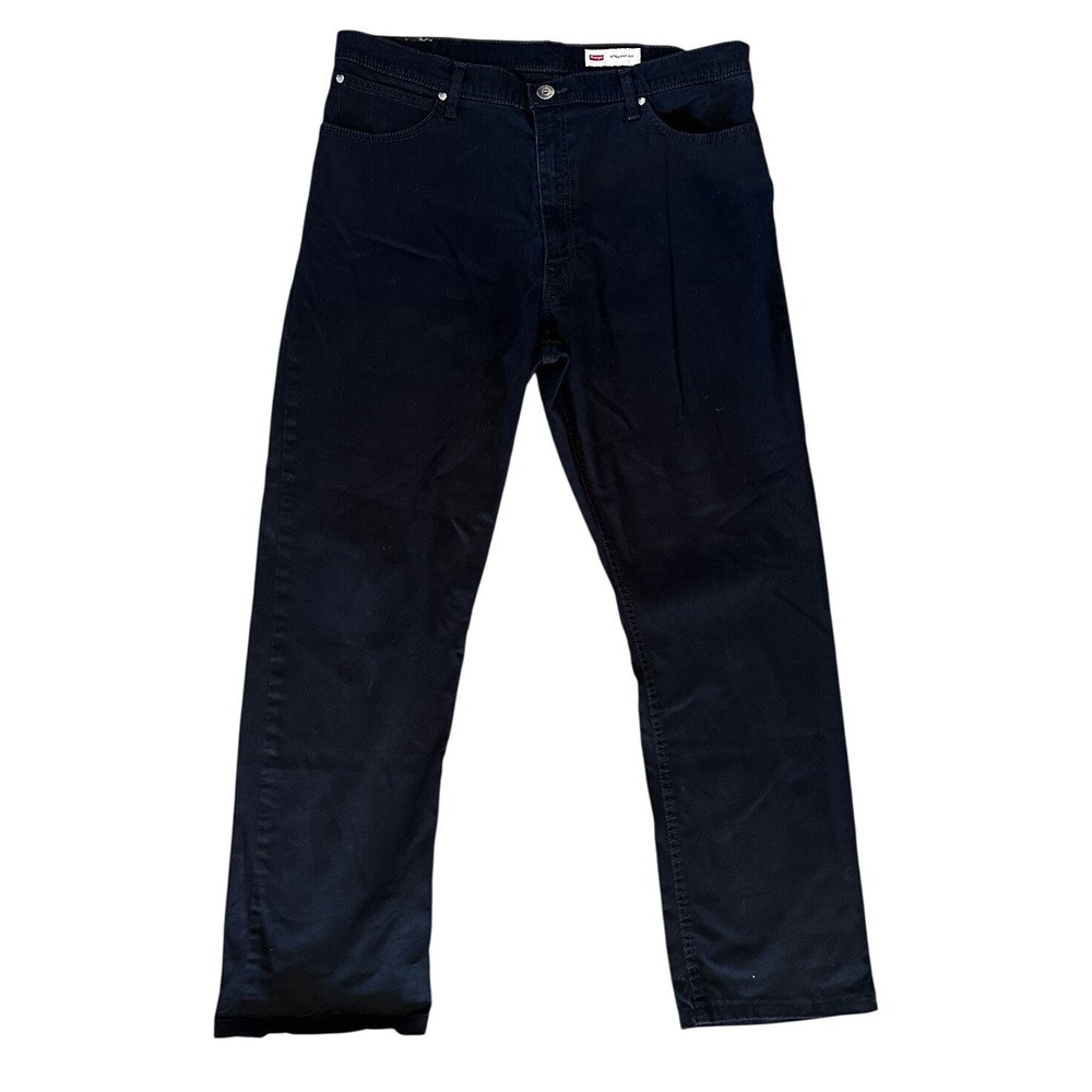 Wrangler Premium Quality Mens Straight Fit Black Stretch Pants 36x32‎